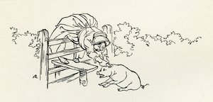 La vecchia e il suo maiale da Arthur Rackham