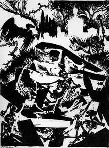 La sepoltura prematura di Edgar Allan Poe da Arthur Rackham