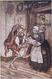 Il re non riusciva a contenere la sua gioia da Arthur Rackham