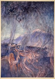 Il sonno di Brunnhilde, 1910 da Arthur Rackham