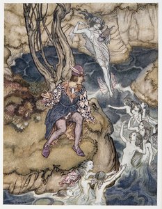 Questa musica si è insinuata su di me sulle acque, illustrazione da La Tempesta di William Shakespeare, pub. 1926 da Arthur Rackham