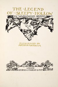 Pagina del titolo, da La leggenda di Sleepy Hollow di Washington Irving (1783 - 1859), pub. 1928 da Arthur Rackham