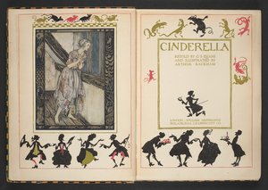 Pagina del titolo e frontespizio da Cenerentola, raccontata da C.S. Evans e illustrata da Arthur Rackham da Arthur Rackham