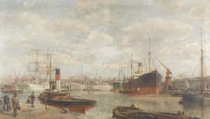 Uno scorcio del 1920 del Royal Edward Dock, Avonmouth da Arthur Wilde Parsons