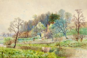 Una fattoria nella foresta, Horsham, Sussex, c.1880-1900 da Arthur Willett