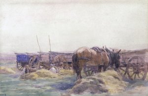 Carri di fieno con cavallo da Arthur Winter Shaw