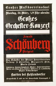 Un manifesto che annuncia un concerto di opere di Schoenberg (manifesto) da Artist Unknown