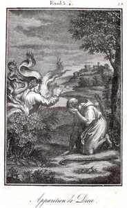 Bibbia - Mosè e il roveto ardente Dio appare a Mosè da un roveto ardente. da Artist Unknown