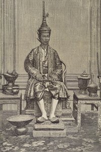 Chulalongkorn o Rama V (1853-1910). Quinto monarca del Siam sotto la Casa di Chakri. Incisione. Collezione privata da Artist Unknown