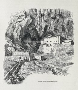 Covadonga. Eremo di Santa Maria. Incisione. SPAGNA. ARAGONA. Saragozza. Accademia Militare Generale da Artist Unknown