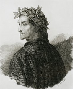 Dante Alighieri; Raffaello, riproduzione di un affresco di Raffaello (incisione) da Artist Unknown