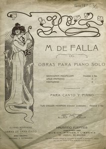 FALLA, Manuel de (1876-1946). Compositore e pianista spagnolo. Opere per pianoforte solo e per pianoforte e voce. Edito a Madrid. da Artist Unknown