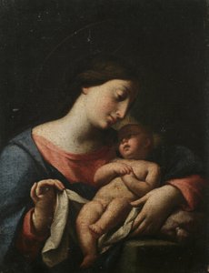 Madonna con Bambino (olio su tela) da Artist Unknown
