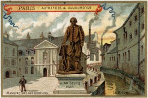 Manifattura di arazzi des Gobelins a Parigi. Statua di Jean Glucq, che importò in Francia il processo di tintura. da Artist Unknown