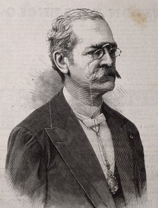 PALMA, Ricardo (1833-1919). Autore, studioso, bibliotecario e politico peruviano. Incisione da Artist Unknown