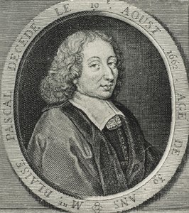 PASCAL, Blaise (1623-1662). Matematico, fisico e filosofo francese. Incisione da Artist Unknown