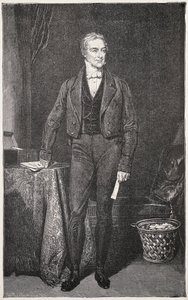 Robert Peel (1788-1850). Primo Ministro del Regno Unito (1834-1835 e 1841-1846). Incisione di Rafael Ward. Incisione.