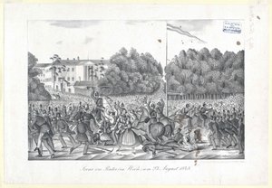Scena nel Prater (a Vienna) il 23 agosto 1848 da Artist Unknown