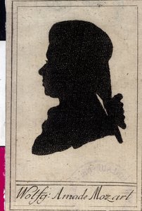 Silhouette di Wolfgang Amadeus Mozart da Artist Unknown