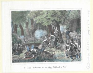 Il combattimento dei croati con la guardia mobile viennese nel Prater il 28 ottobre 1848 da Artist Unknown