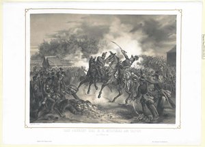 La lotta degli ufficiali militari k. k. a Tabor il 6 ottobre 1848 da Artist Unknown