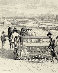 REGNO UNITO. INGHILTERRA. Rivoluzione Industriale. Macchina da trapano inventata da Jethro Tull. Semina dell