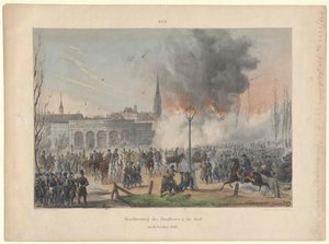 Bombardamento di Vienna della porta del castello e della città il 31 ottobre 1848 da Artist Unknown