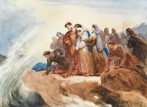 Illustrazione per la ballata Der Taucher di Friedrich Schiller da Ary Scheffer
