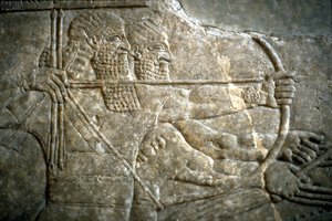 Re Ashurnasirpal II durante una caccia al leone reale, 650-620 a.C. da Assyrian