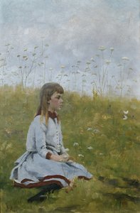 Ragazza in un prato fiorito, c.1885