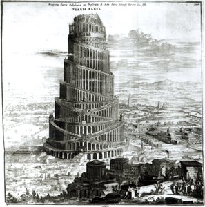La Torre di Babele, 1679 (incisione) da Athanasius Kircher