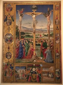 Crocifissione, miniatura dal Messale di Tommaso Giacomo.