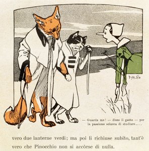 Pinocchio incontra il Gatto e la Volpe