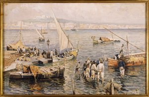 Marina con pescatori