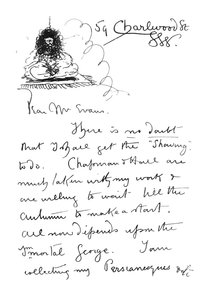Prima pagina della lettera autografa a Frederick Evans, c.1893