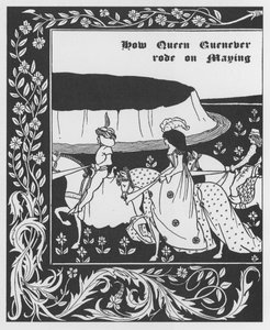 Leggenda Arturiana: Regina Ginevra Regina di Maggio, Incisione in La Morte di Artù di Sir Thomas Malory, edizione illustrata da Aubrey Beardsley (1893-1894)