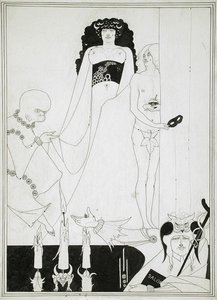 Entra Erodiade. Illustrazione per Salomè di Oscar Wilde da Aubrey Beardsley