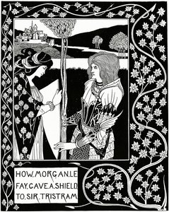 Come Morgan le Fay diede uno scudo a Sir Tristram, illustrazione da 