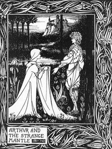 Re Artù riceve la visita di una giovane ragazza inviata dalla fata Morgana da Aubrey Beardsley