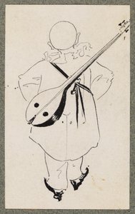 Pierrot con mandolino da Aubrey Beardsley