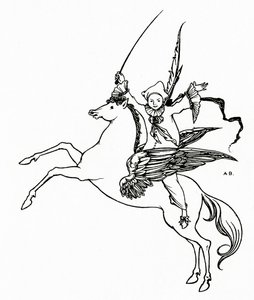 Puck su Pegaso, 1894 da Aubrey Beardsley