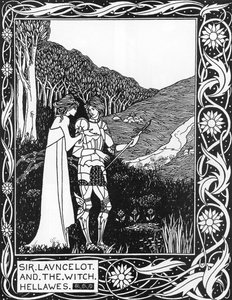Sir Launcelot e la strega Hellawes (Lancelot e la strega Hellawes) Illustrazione di Aubrey Beardsley (1872-1898) da 