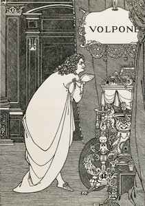 Pagina del titolo di Volpone o la volpe (1609) scritto da Ben Johnson da Aubrey Beardsley