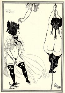 Due donne ateniesi in difficoltà. Illustrazione per La Lisistrata di Aristofane, 1896 da Aubrey Beardsley
