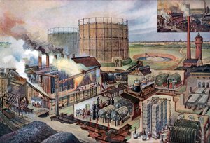 Impianto a gas, c.1880 (illustrazione) da August (after) Dressel