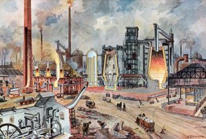 Industria siderurgica in Germania, c1880 da August (after) Dressel