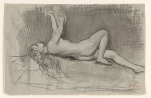 Studio di nudo di donna sdraiata all