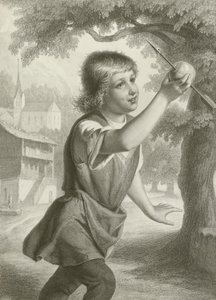 Il ragazzo di Tell (incisione) da August Friedrich Pecht