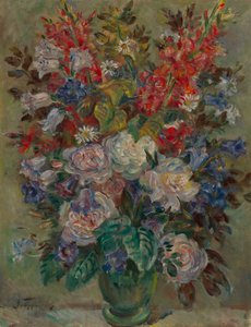 Natura morta di fiori (olio su tela) da August Hermann Fricke