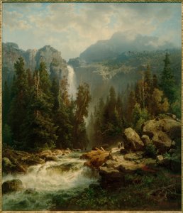A. Leu il Vecchio, Paesaggio norvegese con cascata da August Wilhelm Leu